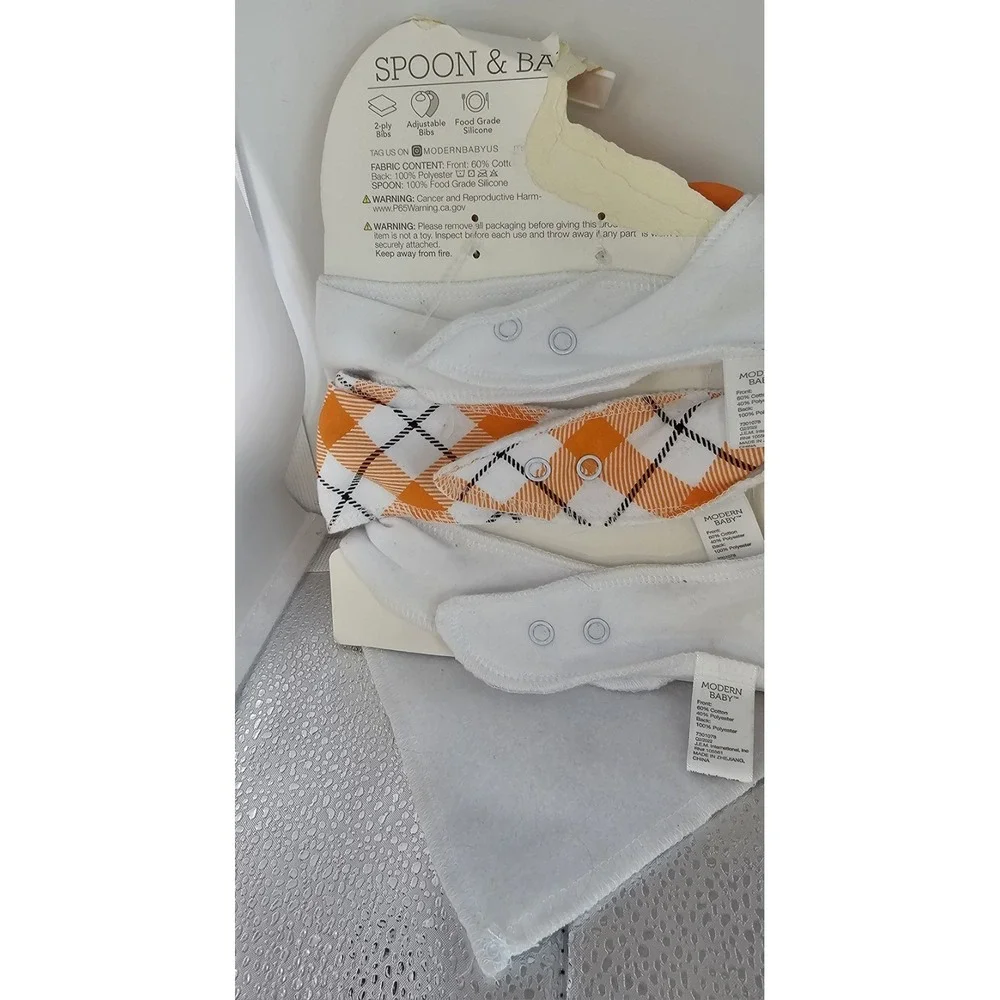 Lila and Jack My First Halloween Pumpkin Bandana Bib & Spoon Set 4 Piece Set NWT